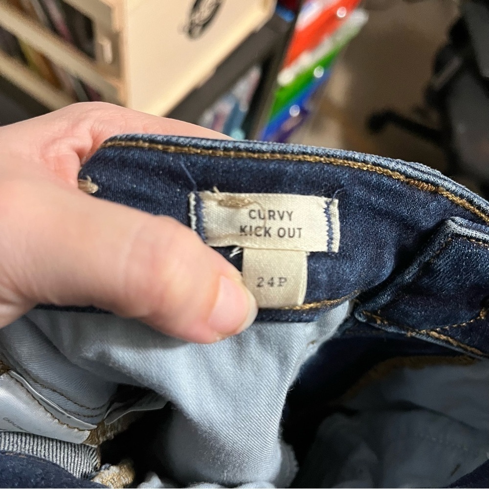 Madewell Curvy Kick Out Jeans Dark Wash 24P 24 Petite Q - Picture 6 of 11